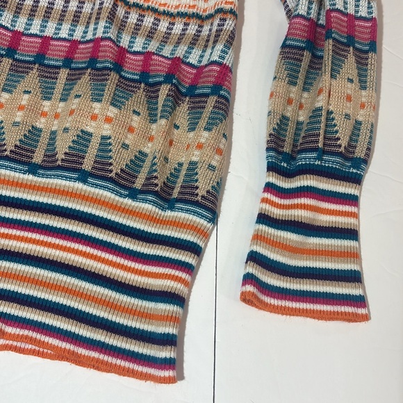 Women’s largeMulticolor Striped Cardigan Sweater lightweight knit Design History - Picture 4 of 7